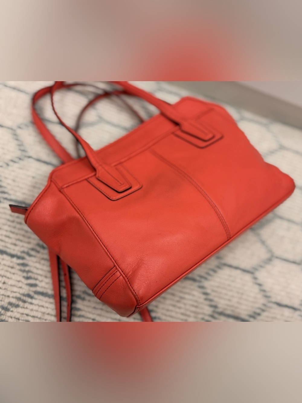 COACH Taylor Bette Mini Tote F27661 Coral Pink Leather 2-Way Crossbody Satchel - Picture 8 of 16